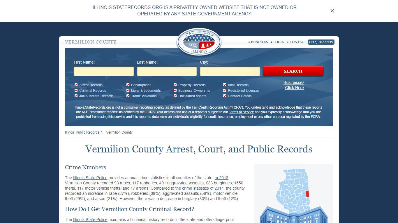 Vermilion County Arrest, Court, and Public Records